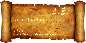 Later Edvina névjegykártya